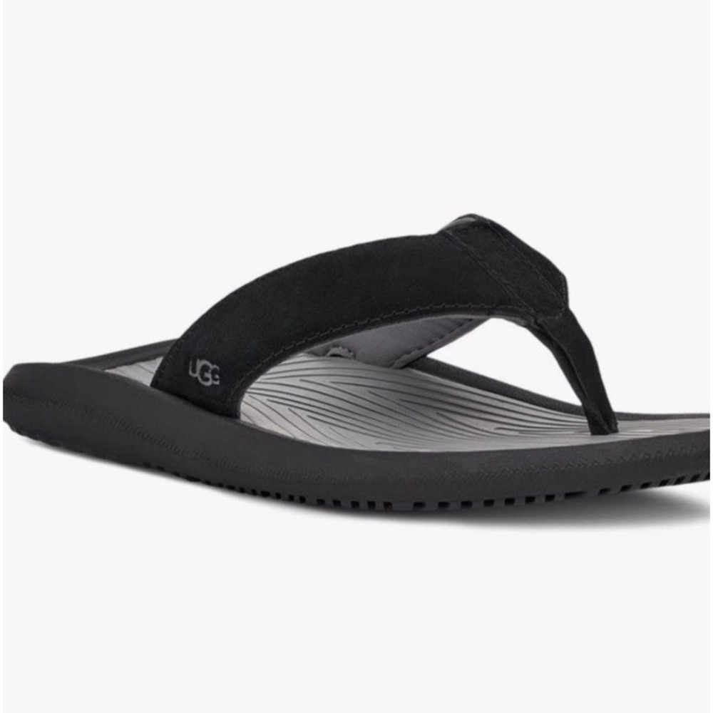 UGG Brookside II Flip Flop Sandals Mens 14 Slip On Black Gray NEW